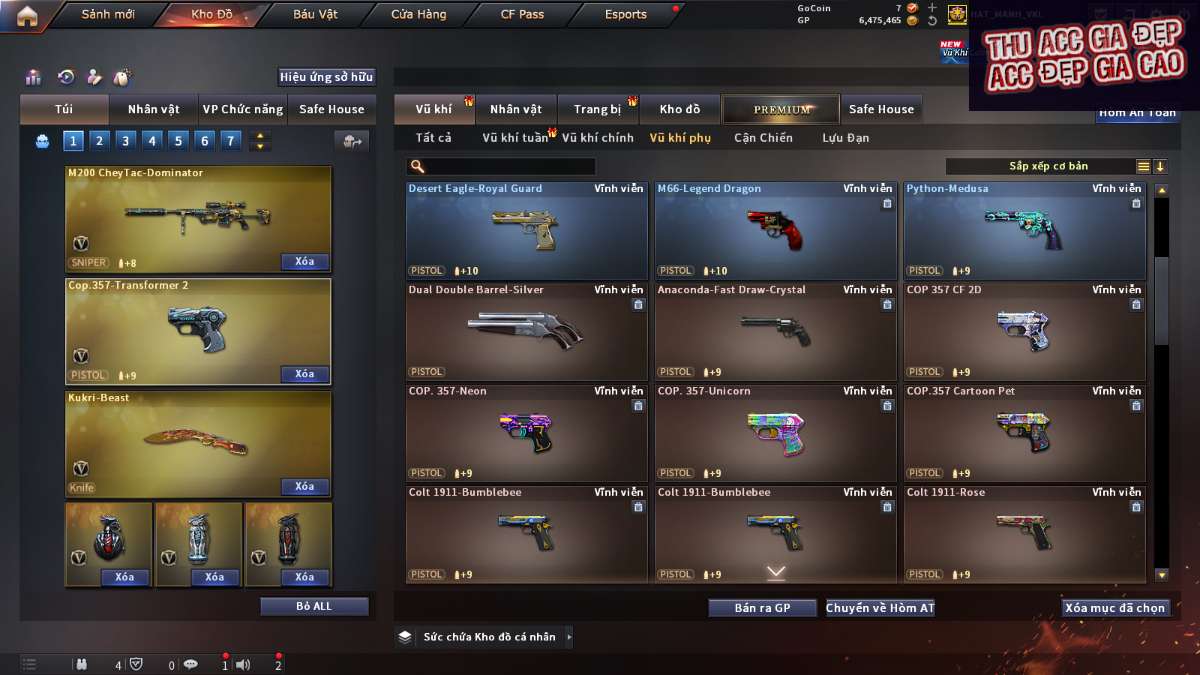 shop acc cf uy tin gia re